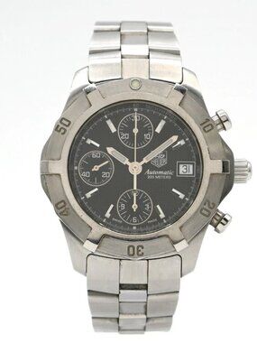 TAG HEUER Exclusive Chronogra Date Watch CN2111 Automatic SS Black Dial 13LC581